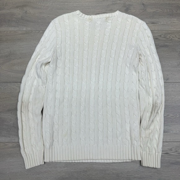 Ralph Lauren Sport Cable Knit Pullover Sweater VTG FAIR STAINS Womens Sz M - Picture 8 of 10